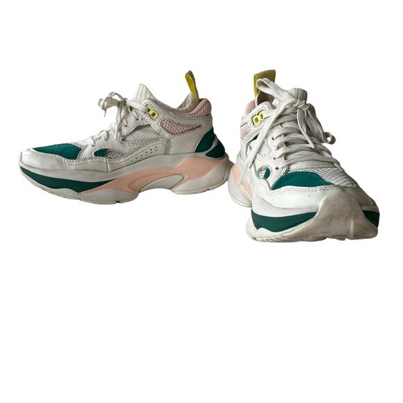 Brandblack Saga Chunky Dad Sneakers in Green, Pink and White Size 4 - Picture 6 of 16